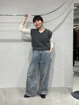 「KBF（ケイビーエフ）のシアーベロアシャーリングスリーブトップス（Tシャツ/カットソー）」を使った、てじさん（レディース・159cm）の秋コーディネート