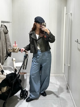 「H&M（エイチ・アンド・エム）のアイテム（ジャケット/アウター）」を使った、たんさん（レディース・163cm）の秋コーディネート