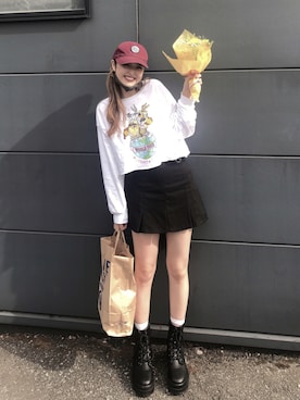 「アコーディオンプリーツ」｜「アイテム（スカート）」を使った、たんさん（レディース・163cm）の秋コーディネート