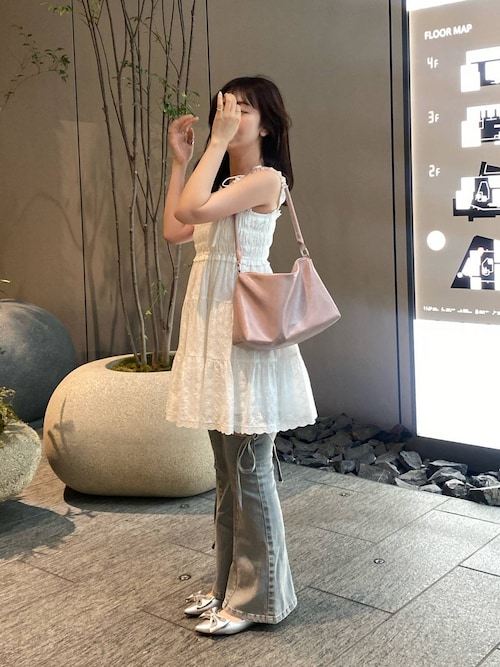 レースエプロンミニワンピース 679988（ワンピース）｜Heather（ヘザー