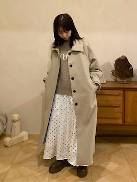 「アイテム（ステンカラーコート）」を使った、Yukiさん（レディース・149cm・20代）の秋コーディネート