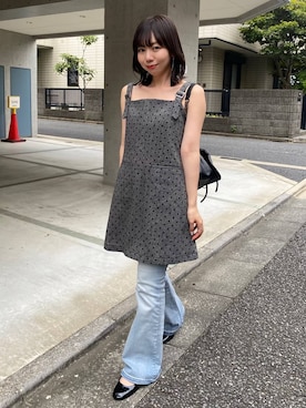「アイテム（ジャンパースカート）」を使った、Yukiさん（レディース・149cm）の夏コーディネート
