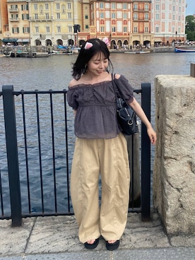 「Heather（ヘザー）のアイテム（その他パンツ）」を使った、Yukiさん（レディース・149cm）の夏コーディネート