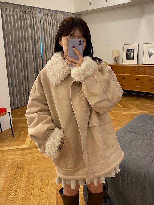 新品　Heather　ムートンジャケット Heatherのジャケット/アウターを使ったコーディネート(ZOZOTOWN Yahoo