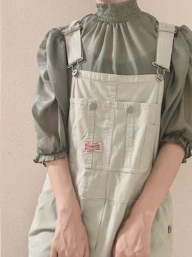 「レトロ」｜「アイテム（オールインワン・サロペット）」を使った、kumamodayoさん（レディース・152cm）の秋コーディネート