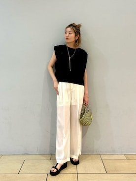 「LAPUIS（ラピュイ）のアイテム（アクセサリー）」を使った、竹口（takeguchi）さん（レディース・159cm）の夏コーディネート