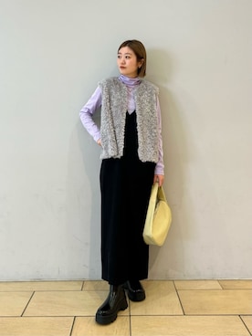 「秋服」｜「アイテム（ベスト、グレー系）」を使った、竹口（takeguchi）さん（レディース・159cm）の秋コーディネート