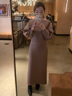 「155㎝コーデ」｜「アイテム（ワンピース）」を使った、chikakoさん（レディース・155cm）の秋コーディネート