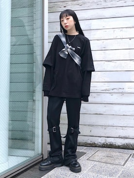 「X-girl（エックスガール）のアイテム」を使った、髙橋 侑里さん（レディース・162cm）の秋コーディネート