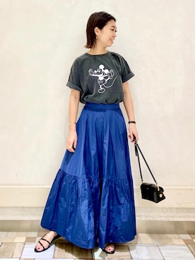 「Rouge vif（ルージュヴィフ）のアイテム（ショルダーバッグ）」を使った、shimakoさん（レディース・159cm）の夏コーディネート