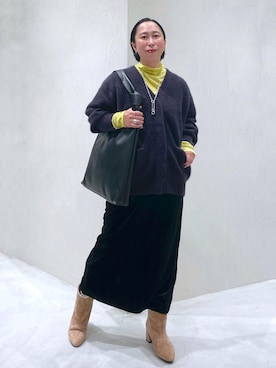 「Americana」｜「アイテム（カーディガン/ボレロ）」を使った、azukiさん（レディース・154cm）の秋コーディネート