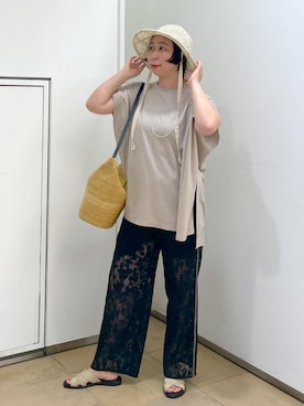 「24SS春の新作」｜「アイテム（帽子）」を使った、azukiさん（レディース・154cm）の春コーディネート