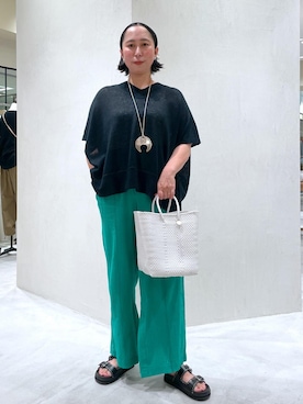 「高島ちぢみ」｜azukiさん（レディース・154cm）の夏コーディネート