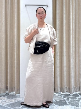 「アイテム（ボディバッグ/ウエストポーチ）」を使った、azukiさん（レディース・154cm・30代）の夏コーディネート