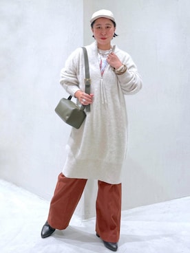 「アイテム（ワンピース/ドレス）」を使った、azukiさん（レディース・154cm・30代）の秋コーディネート