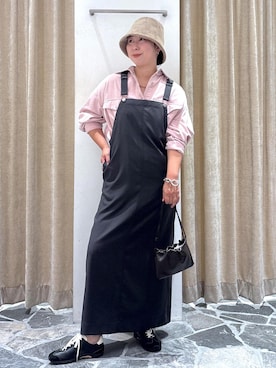 「アイテム（ジャンパースカート）」を使った、azukiさん（レディース・154cm・30代）の夏コーディネート