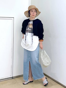 「24SS春の新作」｜「アイテム（帽子）」を使った、azukiさん（レディース・154cm）の春コーディネート