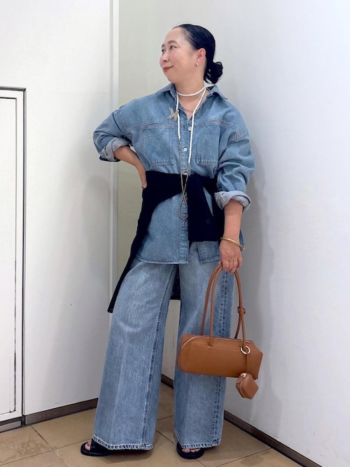 セール】USAコットンセンタープレスバギーデニム［セットアップ対応