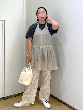 「フェスコーデ」｜「アイテム（その他シューズ）」を使った、azukiさん（レディース・154cm）の夏コーディネート