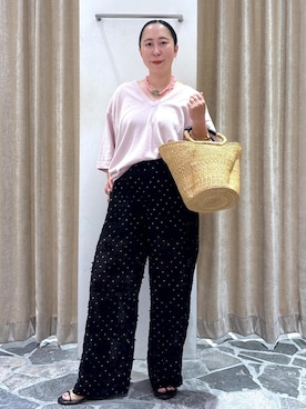 「アイテム（ニット/セーター）」を使った、azukiさん（レディース・154cm・30代）の夏コーディネート