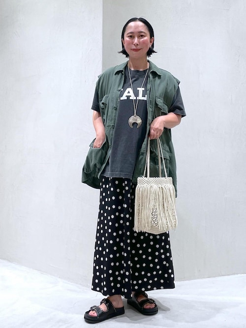 セール】ドットプリントフレアスカート（スカート）｜SALON adam et