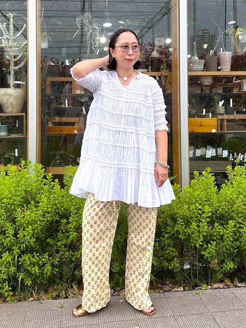 COUTURE D'ADAM（クチュール ド アダム）】Block print trousers