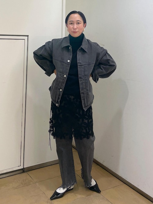 セール】フラワーモールエンブロイダリーラップスカート