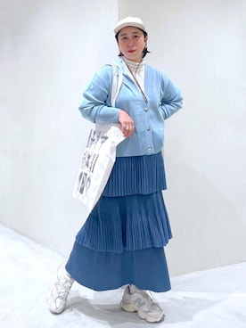 「SALON adam et rope'（サロン アダム エ ロペ）のアイテム（キャップ）」を使った、azukiさん（レディース・154cm）の冬コーディネート