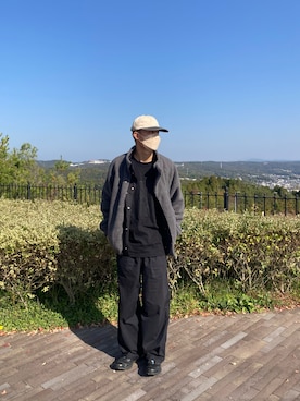 「Graphpaper（グラフペーパー）のアイテム（カーゴパンツ）」を使った、巽さん（メンズ・176cm）の秋コーディネート