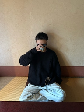 「ROA（ロア）のアイテム」を使った、巽さん（メンズ・176cm）の春コーディネート