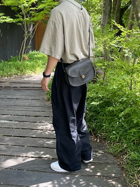 「Graphpaper（グラフペーパー）のアイテム（カーゴパンツ）」を使った、巽さん（メンズ・176cm）の夏コーディネート