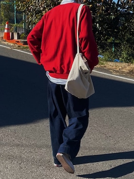 「BASISBROEK（バシスブルック）のアイテム（パンツ）」を使った、巽さん（メンズ・176cm）の秋コーディネート