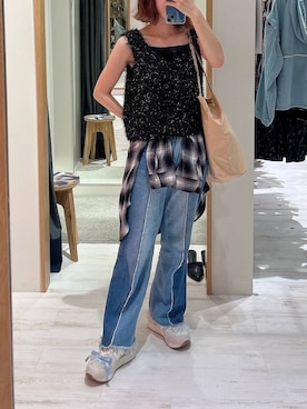 「BAYFLOW（ベイフロー）のアイテム（トップス）」を使った、Ayamiさん（骨格ナチュラル・レディース・158cm）の夏コーディネート