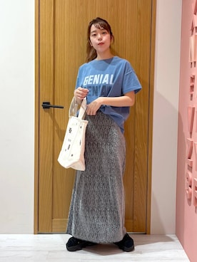 「BAYFLOW（ベイフロー）のアイテム（Tシャツ/カットソー）」を使った、Ayamiさん（骨格ナチュラル・レディース・158cm）の夏コーディネート