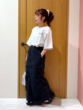 「BAYFLOW（ベイフロー）のアイテム（Tシャツ/カットソー）」を使った、Ayamiさん（骨格ナチュラル・レディース・158cm）の夏コーディネート