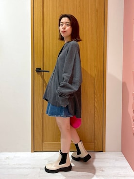 「Lee（リー）のアイテム（スカート）」を使った、Ayamiさん（レディース・158cm）の秋コーディネート