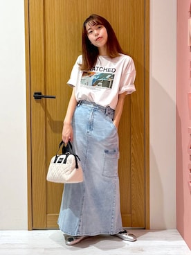 「BAYFLOW（ベイフロー）のアイテム（Tシャツ/カットソー）」を使った、Ayamiさん（骨格ナチュラル・レディース・158cm）の夏コーディネート