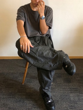 「グレーコーデ」｜「アイテム（その他）」を使った、raiさん（メンズ・168cm）の夏コーディネート