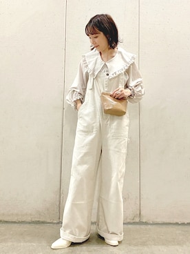 「Dickies（ディッキーズ）のアイテム（サロペット/オーバーオール）」を使った、mai*さん（レディース・148cm）の秋コーディネート