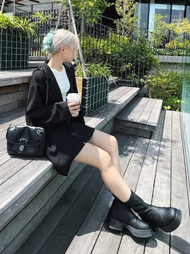 「Figments（フィグメンツ）のアイテム（ジャケット/アウター）」を使った、Figments_officialさん（レディース・151cm）の秋コーディネート