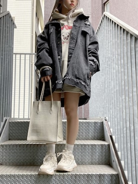 「Figments（フィグメンツ）のアイテム（ジャケット/アウター）」を使った、Figments_officialさん（レディース・151cm）の冬コーディネート