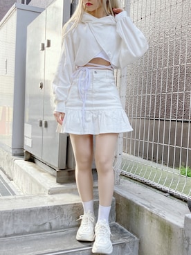「クロップドトップス」｜「アイテム（キャミソール）」を使った、Figments_officialさん（レディース・151cm）の春コーディネート