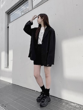 「Figments（フィグメンツ）のアイテム（ジャケット/アウター）」を使った、Figments_officialさん（レディース・161cm）の春コーディネート