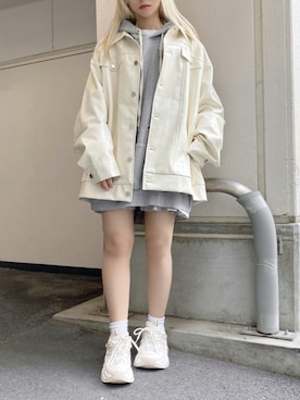 「Figments（フィグメンツ）のアイテム（ライダースジャケット）」を使った、Figments_officialさん（レディース・151cm）の秋コーディネート
