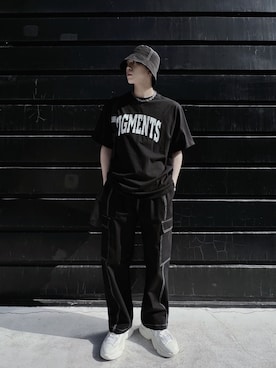 「Figments（フィグメンツ）のアイテム（帽子）」を使った、Figments_officialさん（メンズ・178cm）の春コーディネート