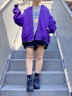 「Figments（フィグメンツ）のアイテム（ブルゾン）」を使った、Figments_officialさん（レディース・151cm）の冬コーディネート