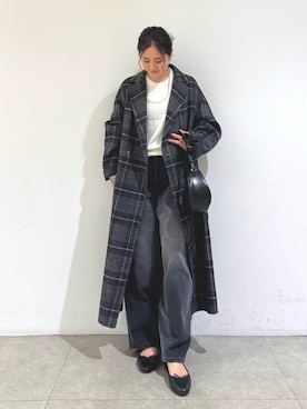 「アイテム（チェスターコート）」を使った、MIKUさん（レディース・155cm）の秋コーディネート