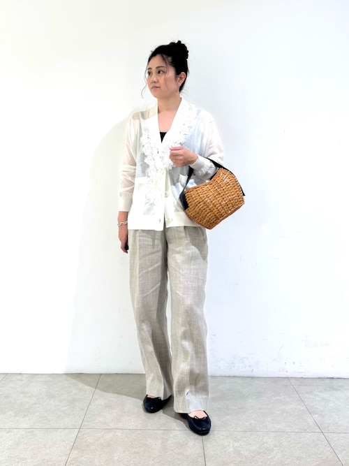カーディガン boussole×qualite フラワーエンブロカーディガン レディース qualite カーディガン boussole×qualite フラワーエンブロ