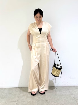 「旅行コーデ」｜「アイテム（オールインワン・サロペット）」を使った、MIKUさん（レディース・155cm）の夏コーディネート
