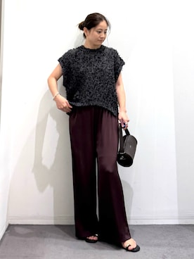 「qualite（カリテ）のアイテム（パンツ）」を使った、MIKUさん（レディース・155cm）の秋コーディネート